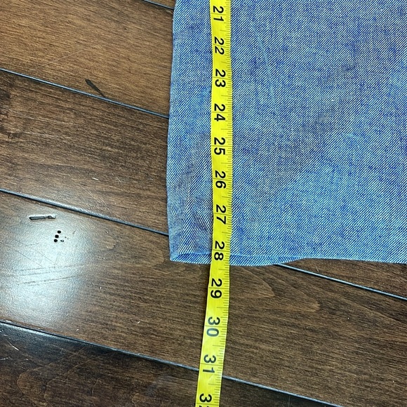 Lane Bryant Pull-On Chambray Linen Straight Leg Pant Blue Plus Size 24 Flowy NWT - Picture 13 of 14